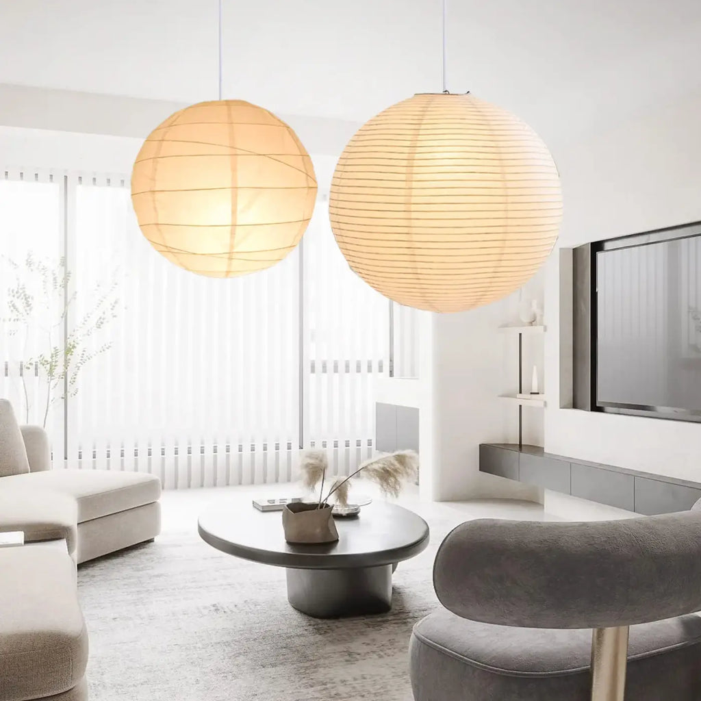 Suspension japonaise en papier beige clair, tailles S et M