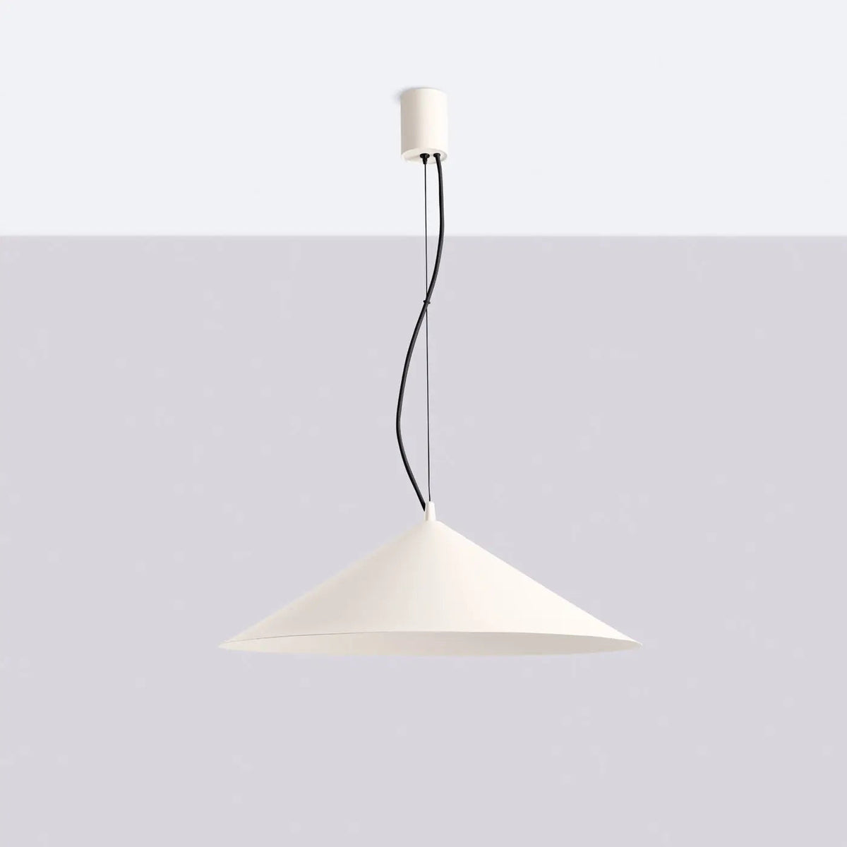 Suspension conique en acier de 50 cm, LED et grille anti-éblouissement