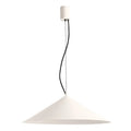 Suspension conique en acier de 50 cm, LED et grille anti-éblouissement, beige