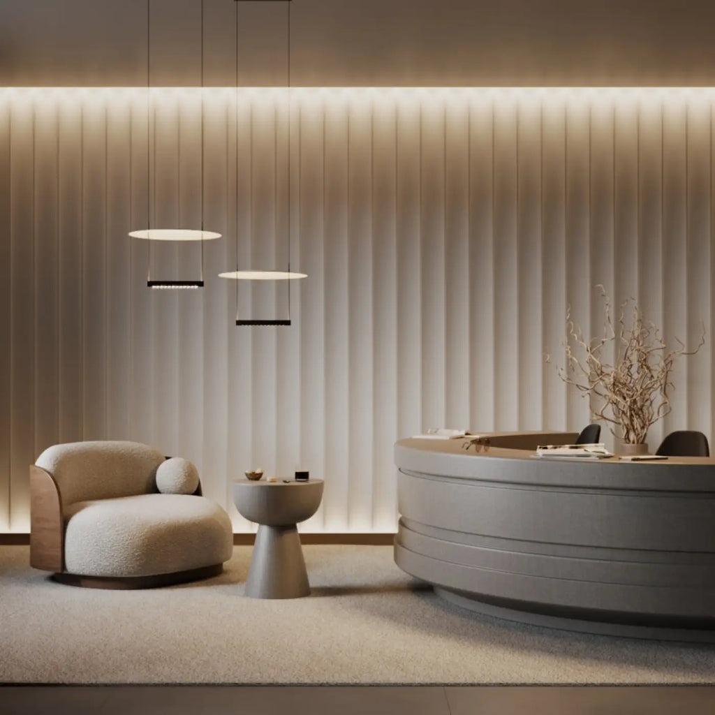 Suspension LED à lumière réfléchie, noir et blanc, 42 ou 60 cm