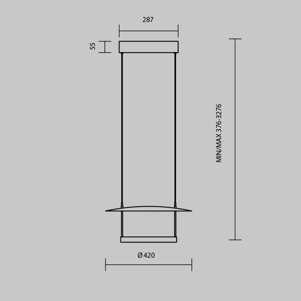 Suspension LED à lumière réfléchie, noir et blanc, 42 ou 60 cm