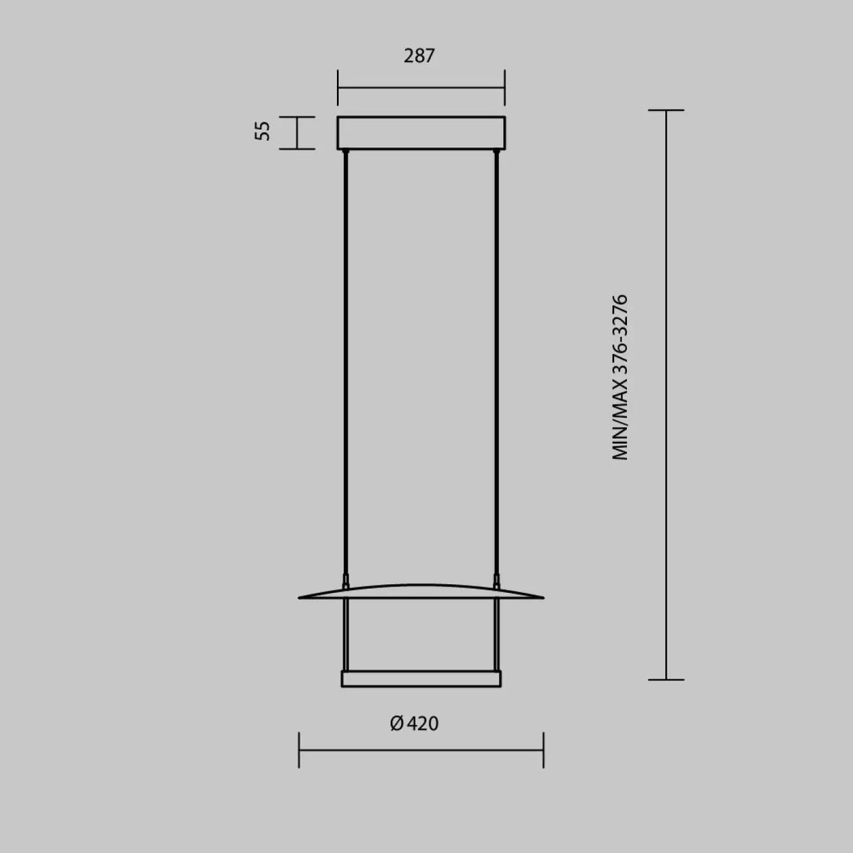 Suspension LED à lumière réfléchie, noir et blanc, 42 ou 60 cm