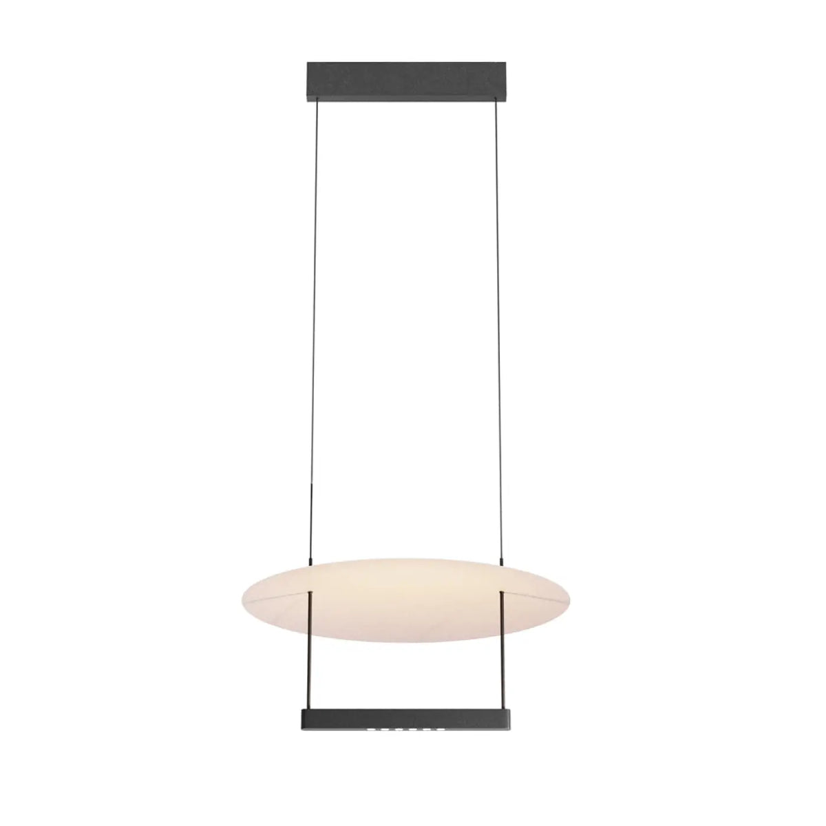Suspension LED à lumière réfléchie, noir et blanc, 42 ou 60 cm