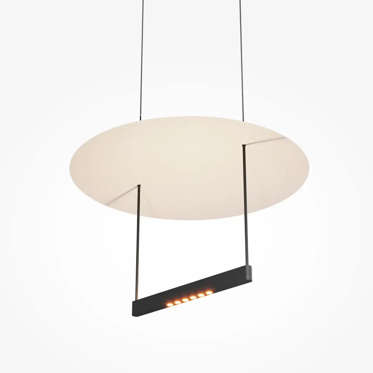 Suspension LED à lumière réfléchie, noir et blanc, 42 ou 60 cm