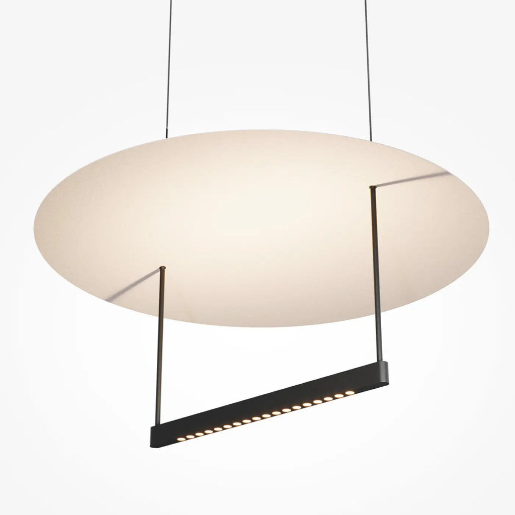 Suspension LED à lumière réfléchie, noir et blanc, 42 ou 60 cm