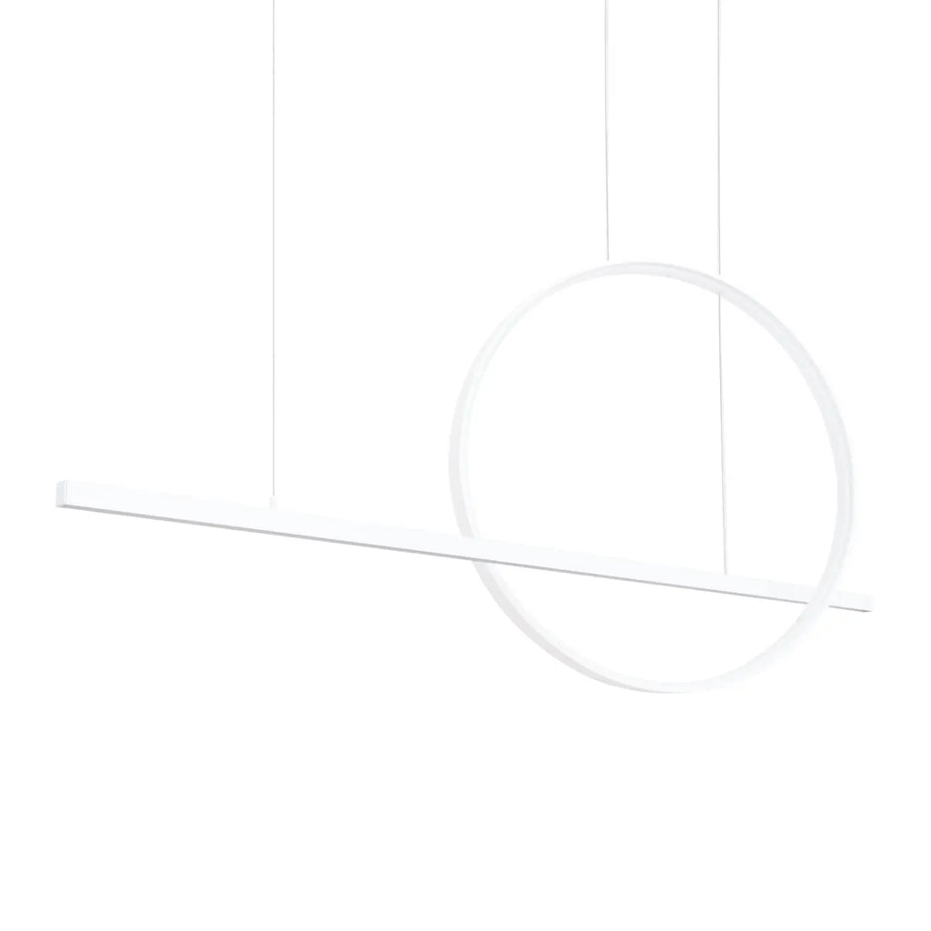 Suspension LED anneau et barre en aluminium, 46 W, noir ou blanc, blanc