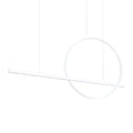 Suspension LED anneau et barre en aluminium, 46 W, noir ou blanc, blanc