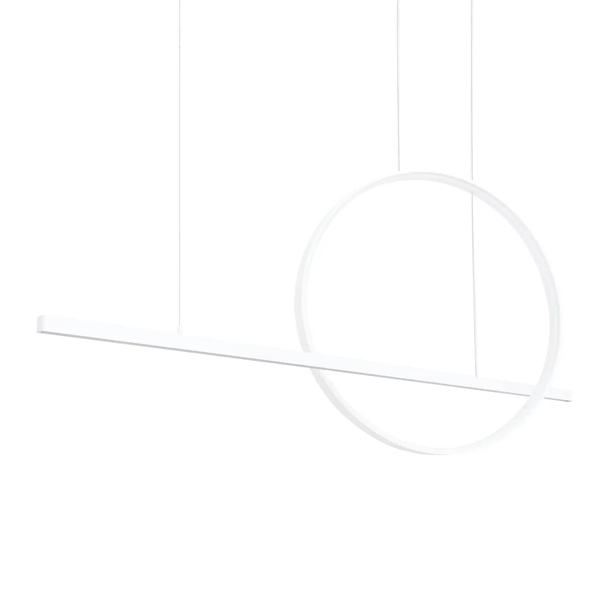 Suspension LED anneau et barre en aluminium, 46 W, noir ou blanc, blanc