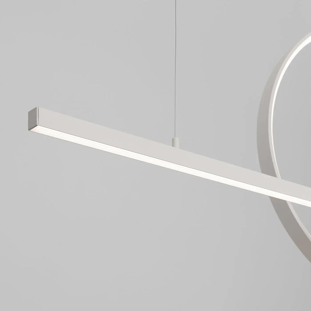 Suspension LED anneau et barre en aluminium, 46 W, noir ou blanc