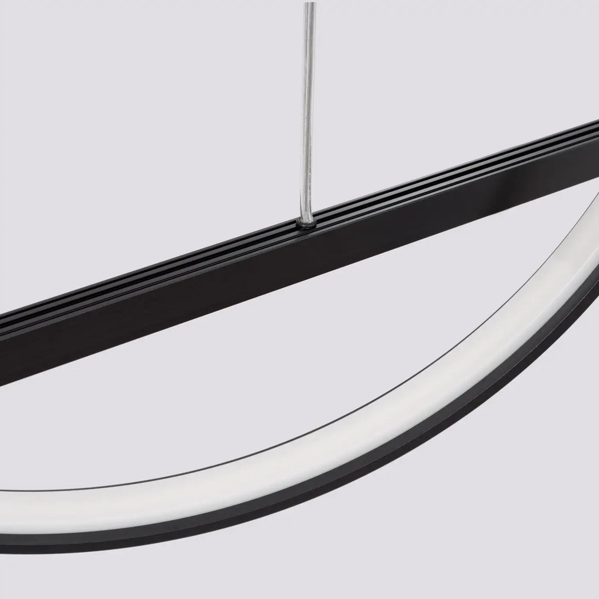 Suspension LED anneau et barre en aluminium, 46 W, noir ou blanc