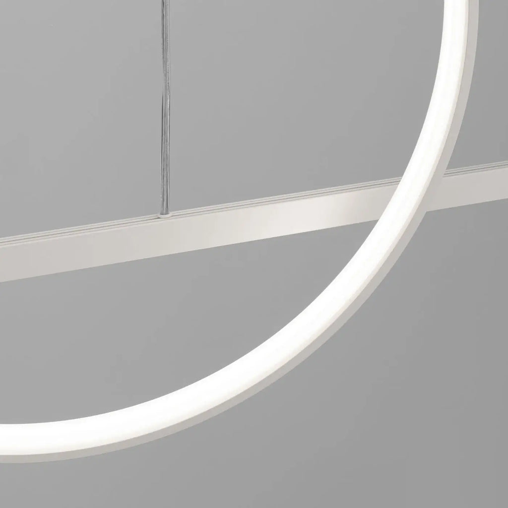 Suspension LED anneau et barre en aluminium, 46 W, noir ou blanc