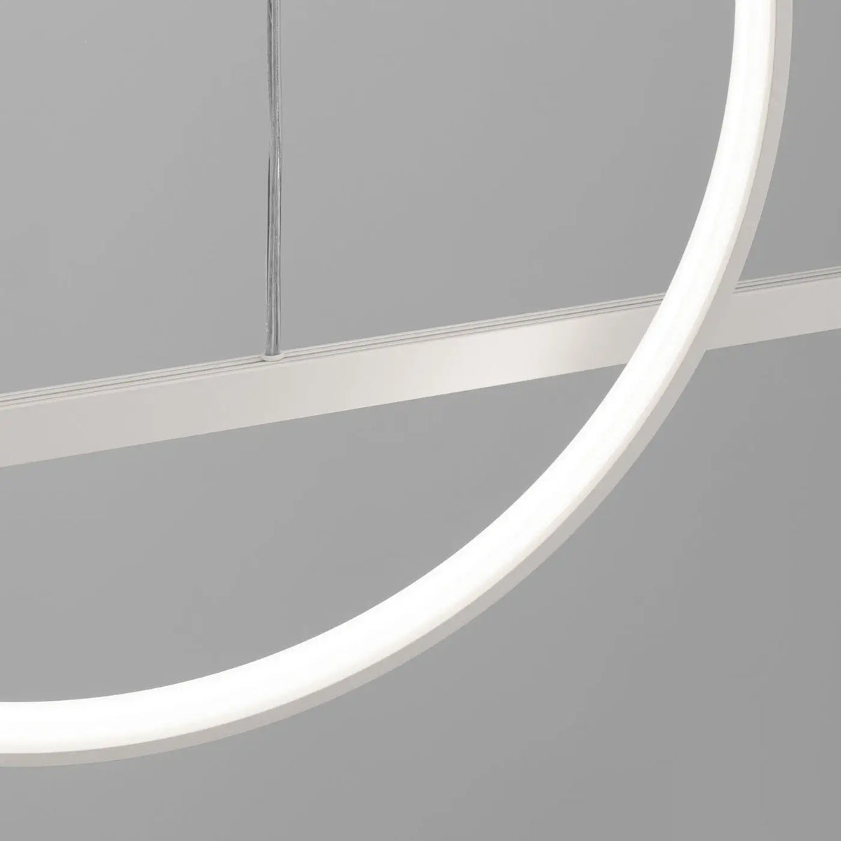 Suspension LED anneau et barre en aluminium, 46 W, noir ou blanc