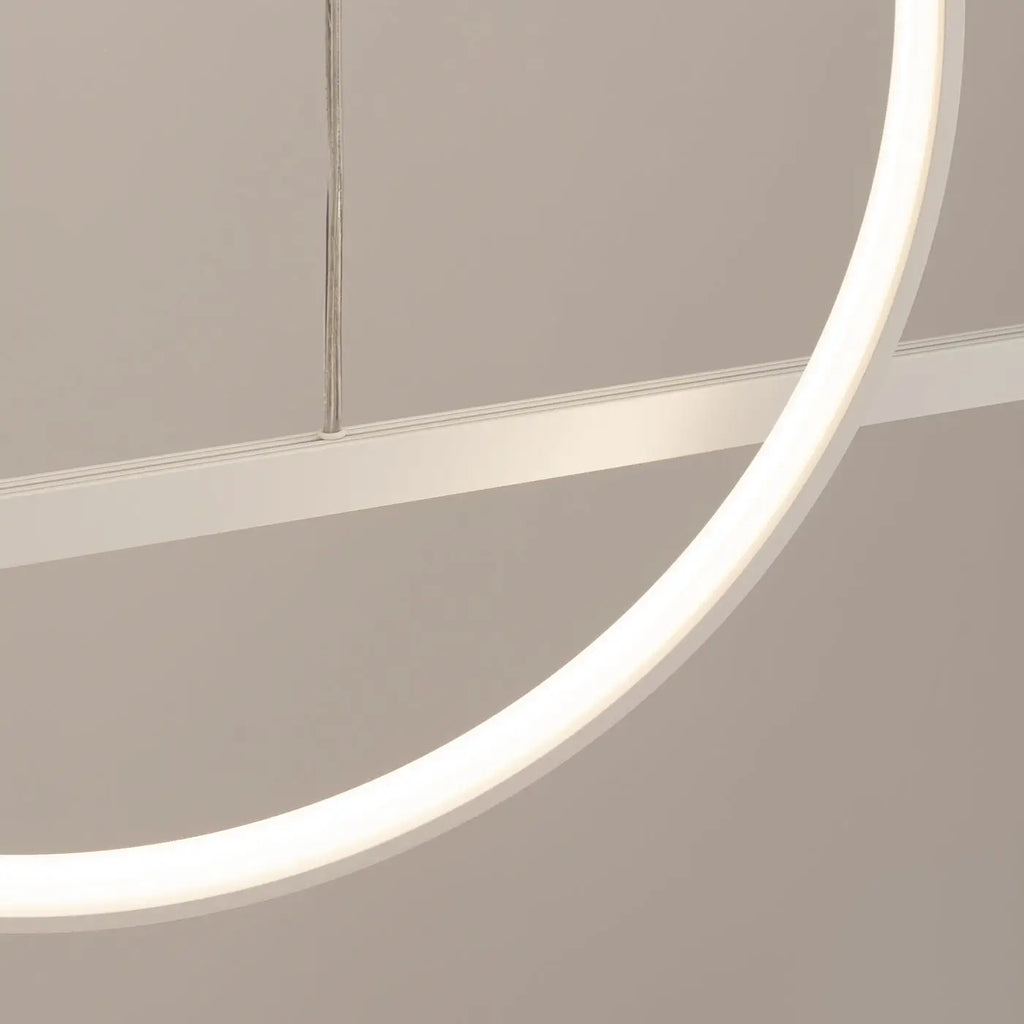Suspension LED anneau et barre en aluminium, 46 W, noir ou blanc
