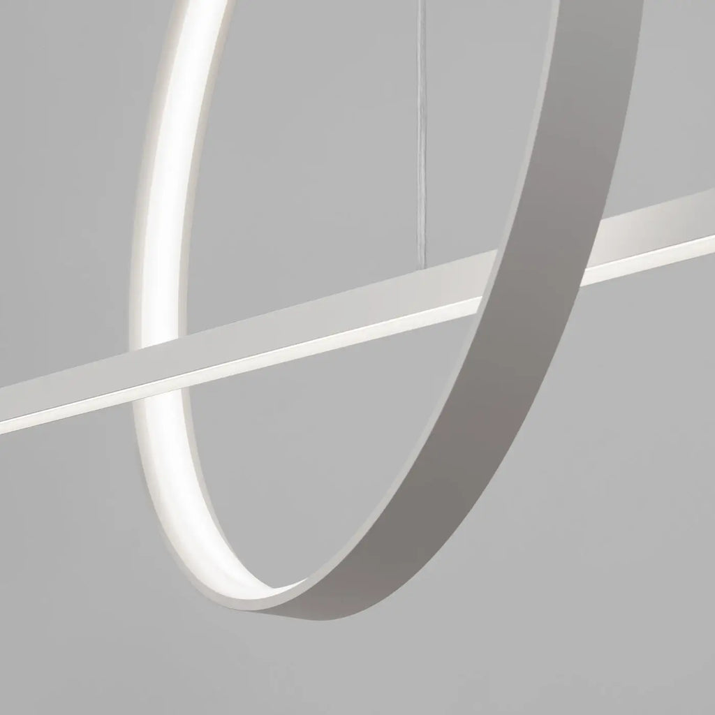 Suspension LED anneau et barre en aluminium, 46 W, noir ou blanc