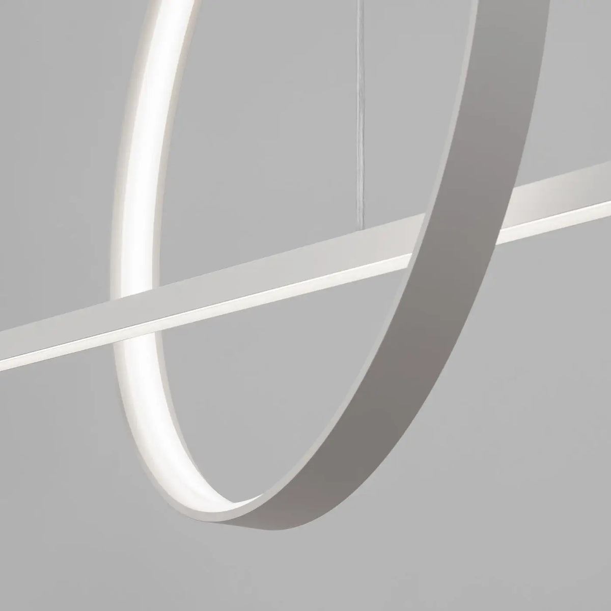 Suspension LED anneau et barre en aluminium, 46 W, noir ou blanc