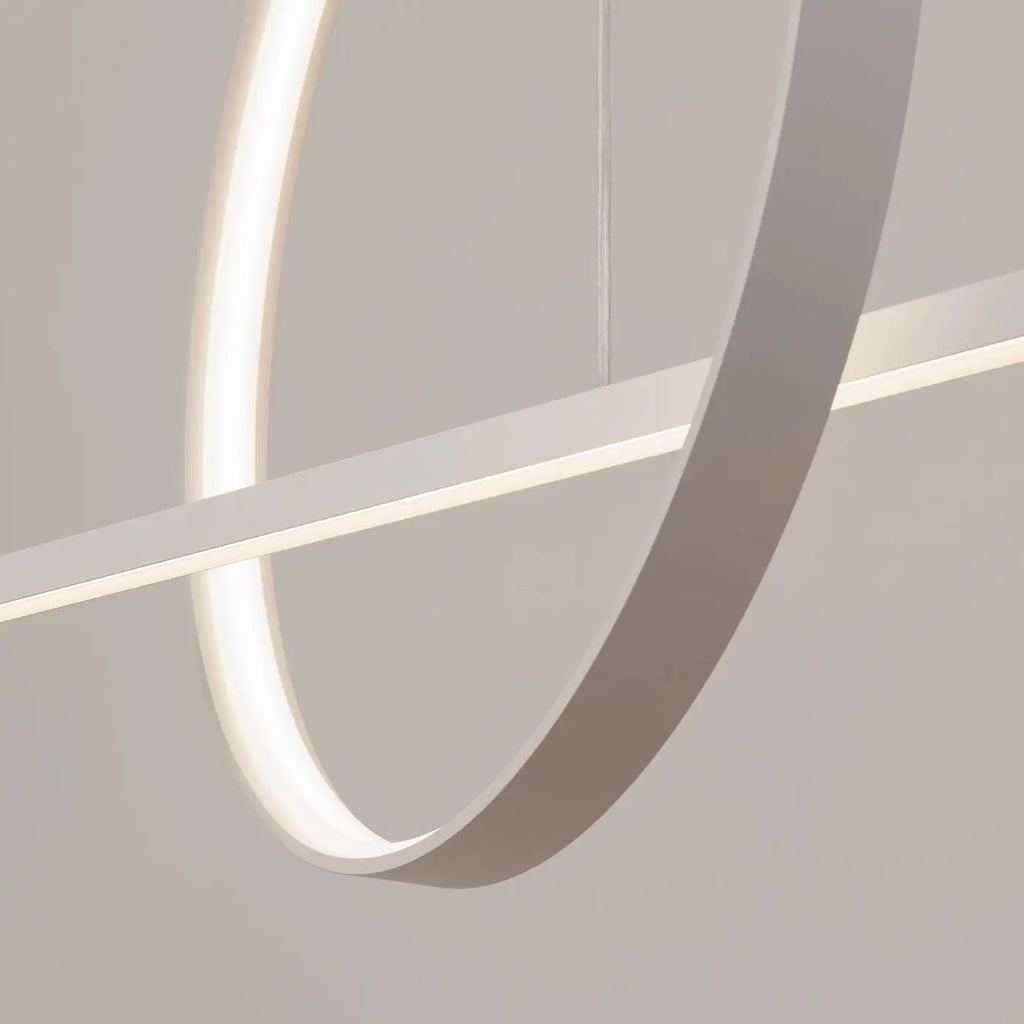 Suspension LED anneau et barre en aluminium, 46 W, noir ou blanc