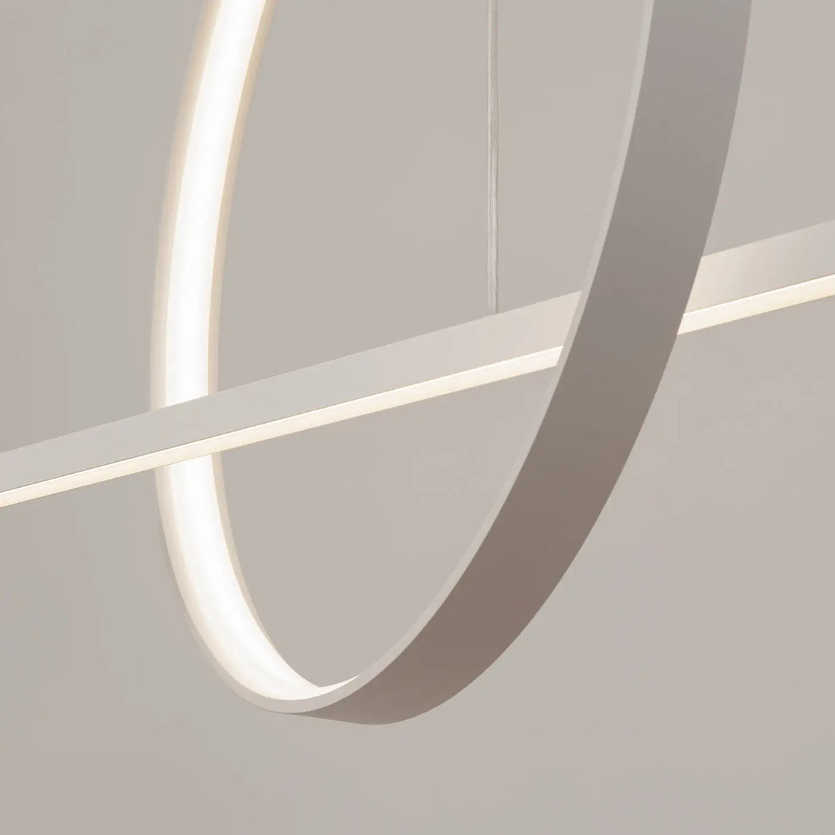 Suspension LED anneau et barre en aluminium, 46 W, noir ou blanc