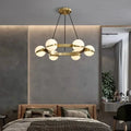 Suspension LED en anneau de laiton, trois tailles