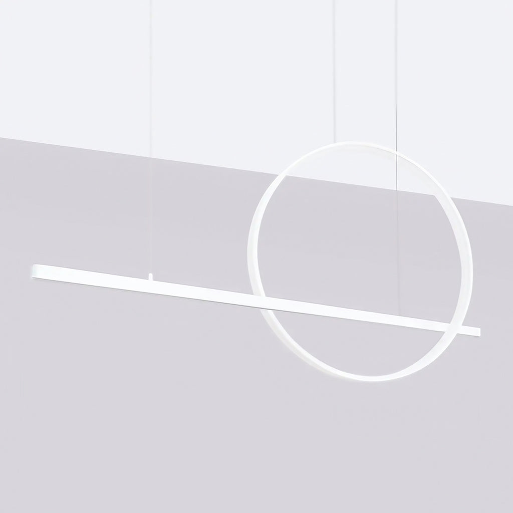 Suspension LED anneau et barre en aluminium, 46 W, noir ou blanc