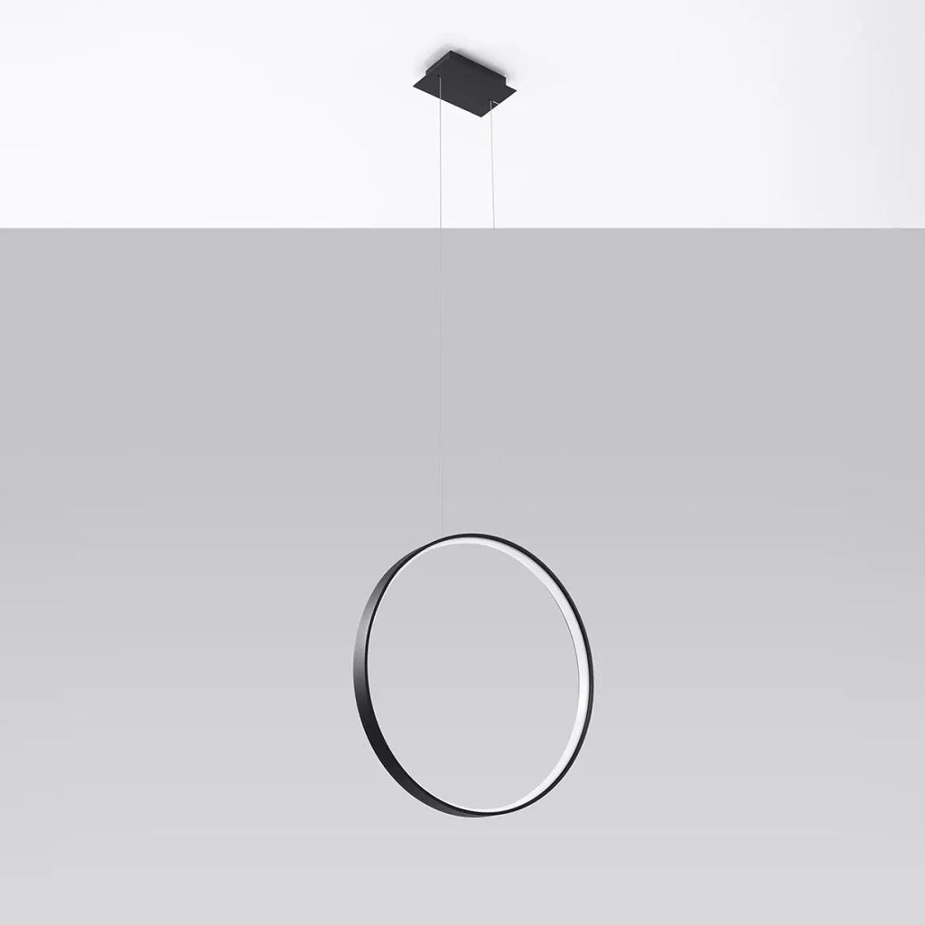 Suspension anneau LED verticale en aluminium, 1, 3 ou 5 cercles