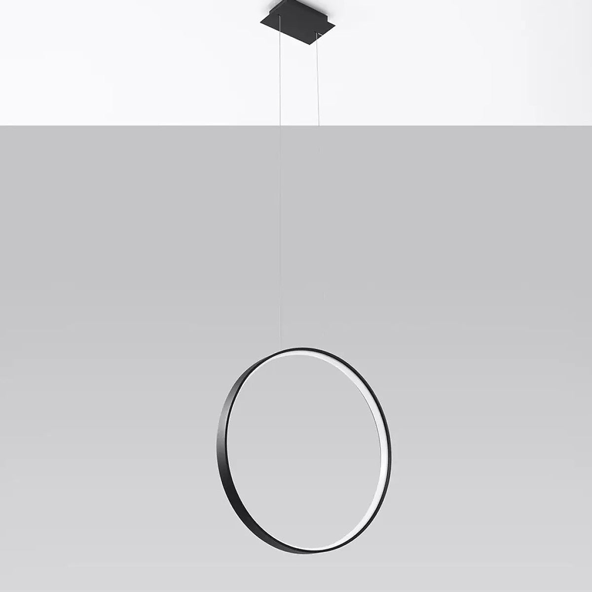 Suspension anneau LED verticale en aluminium, 1, 3 ou 5 cercles