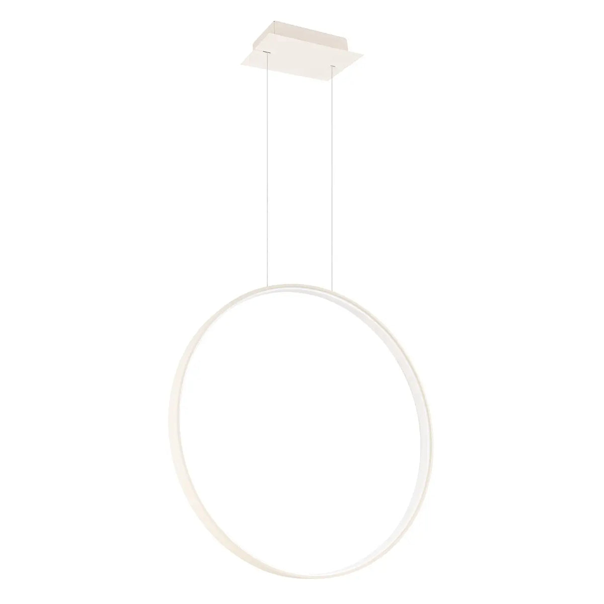 Suspension anneau LED verticale en aluminium, 1, 3 ou 5 cercles, beige