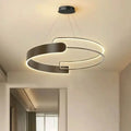 Suspension LED à anneaux entrelacés, noir ou blanc, tailles S et M, noir
