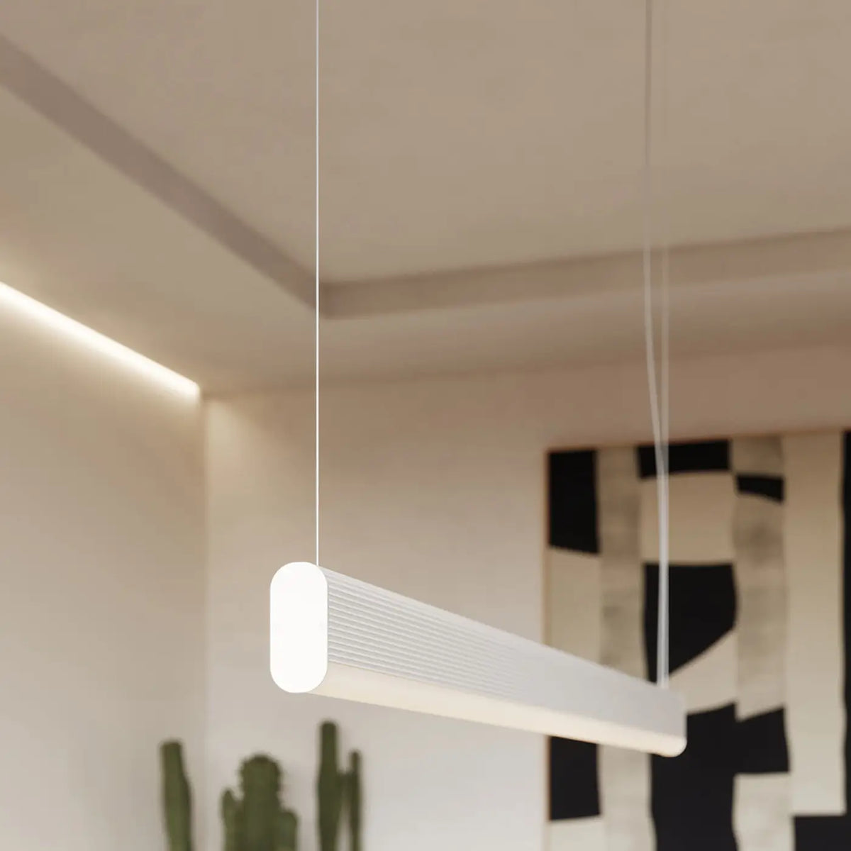 Suspension barre lumineuse LED en aluminium, 120 cm, 38 W
