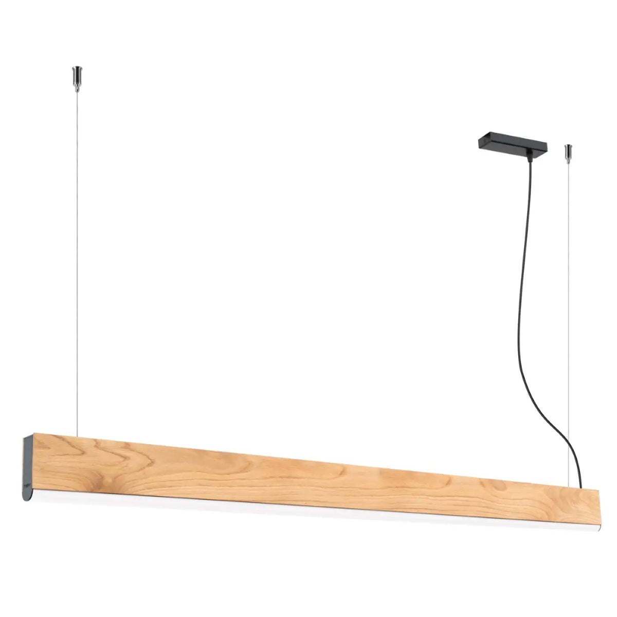 Suspension LED linéaire en boîtier de chêne, 3,5 cm de large