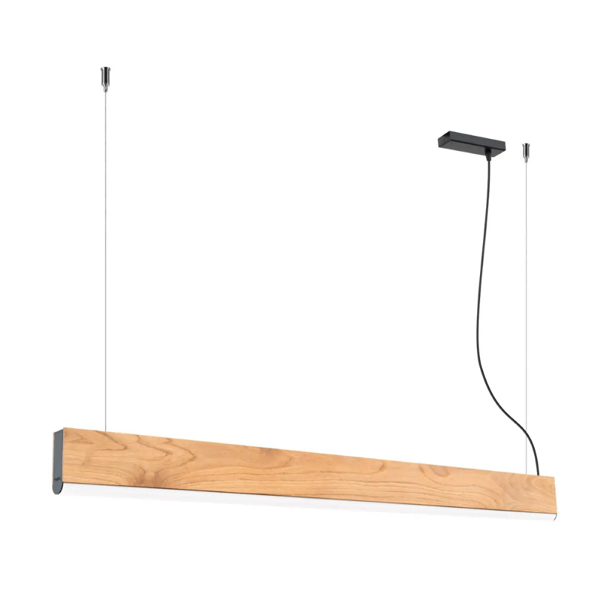 Suspension LED linéaire en boîtier de chêne, 3,5 cm de large