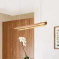 Suspension LED en bois courbé, style zen, trois tailles