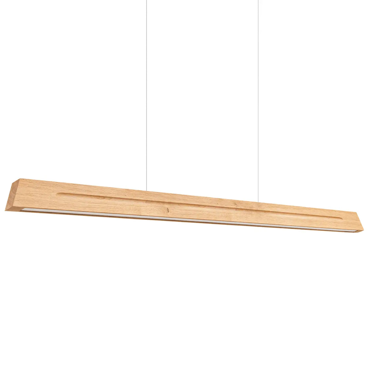 Suspension LED linéaire en chêne massif, 120 ou 150 cm