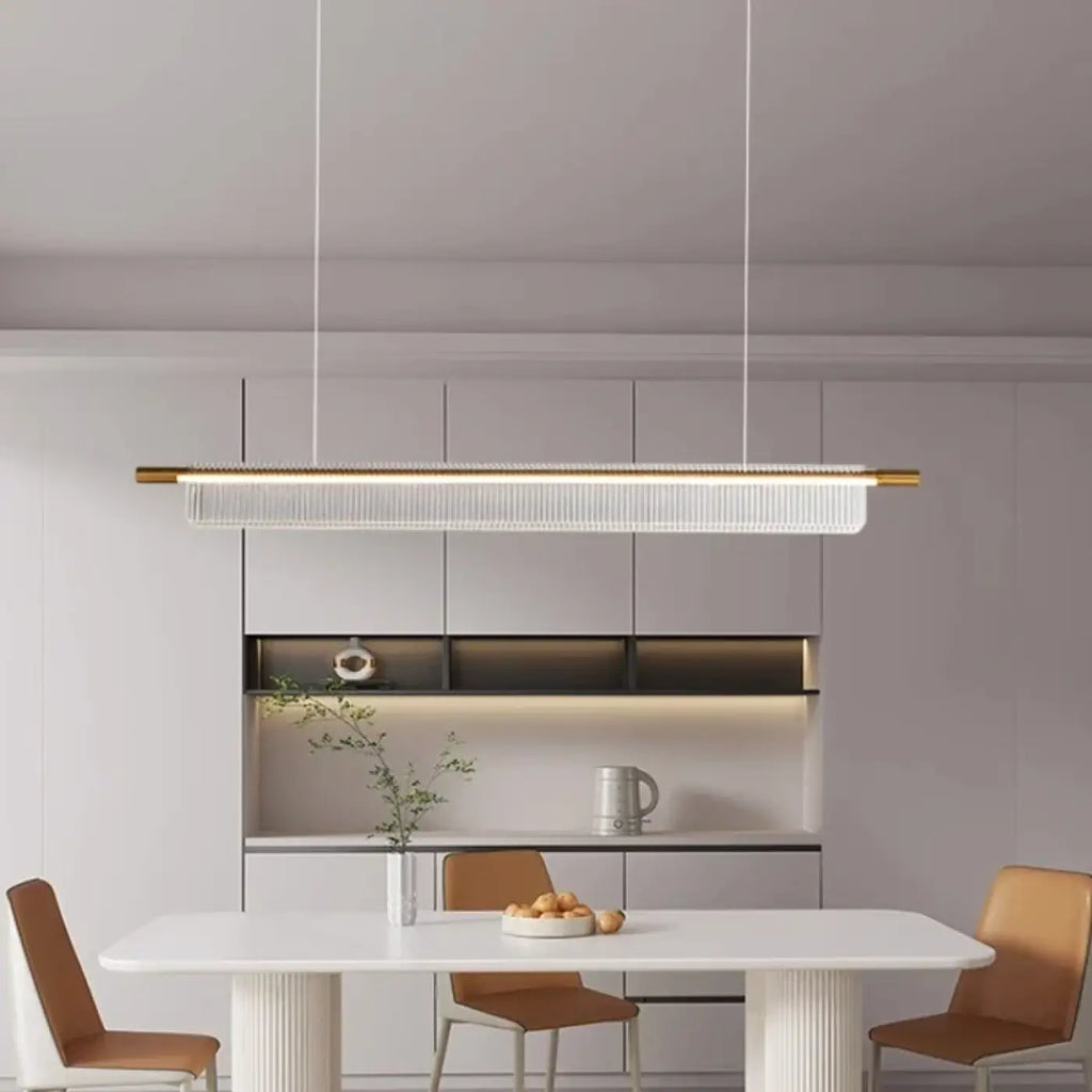 Suspension LED contemporaine noire ou dorée, cuisine et bureau