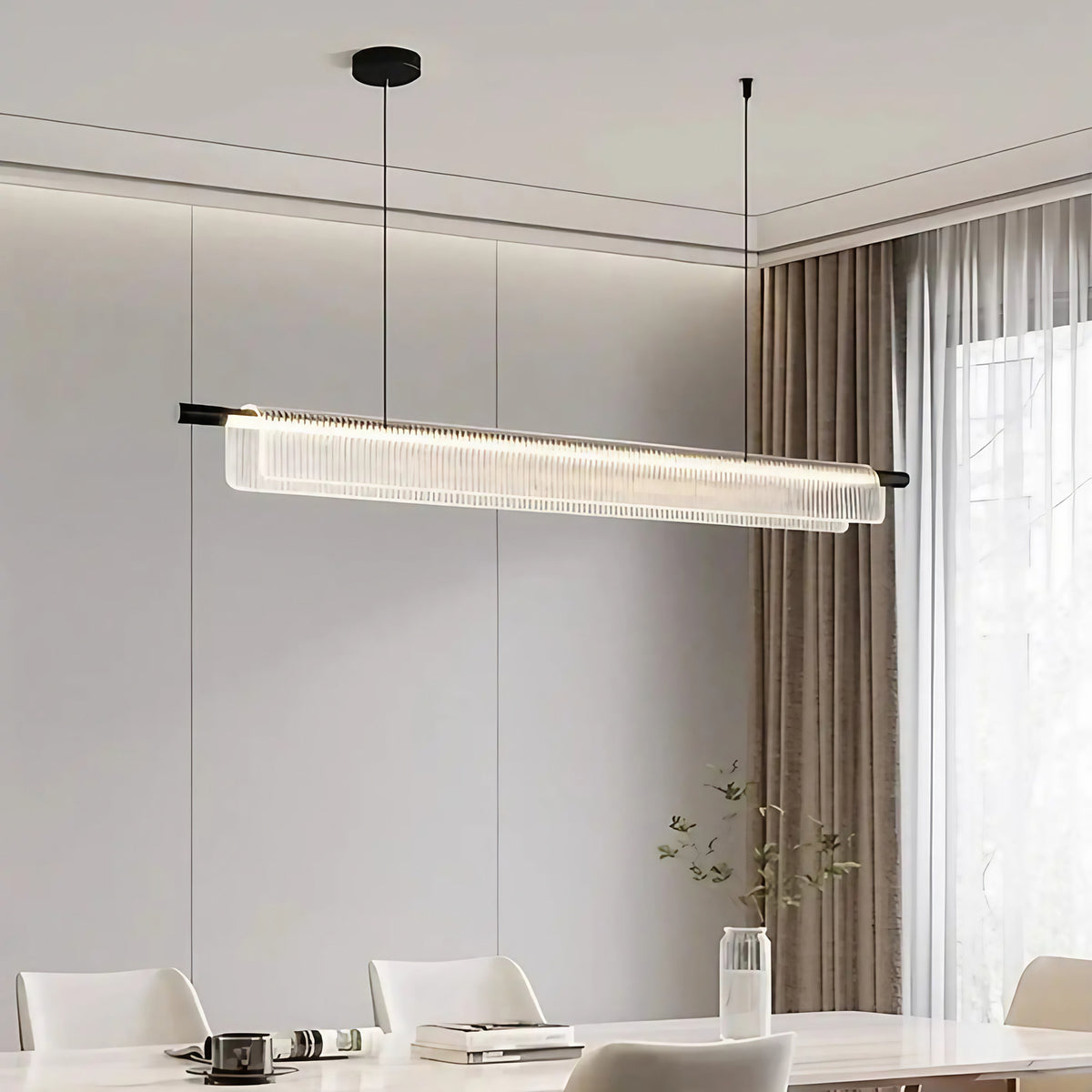 Suspension LED contemporaine noire ou dorée, cuisine et bureau
