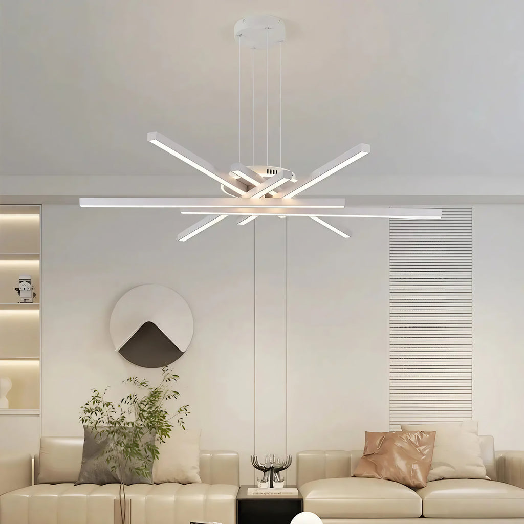 Suspension LED croisée minimaliste, noir ou blanc, S à XL