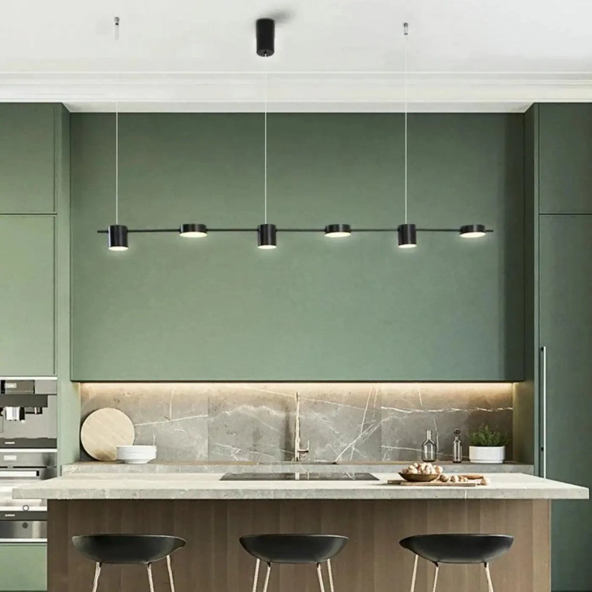 Suspension LED pour cuisine et îlot, noir ou doré
