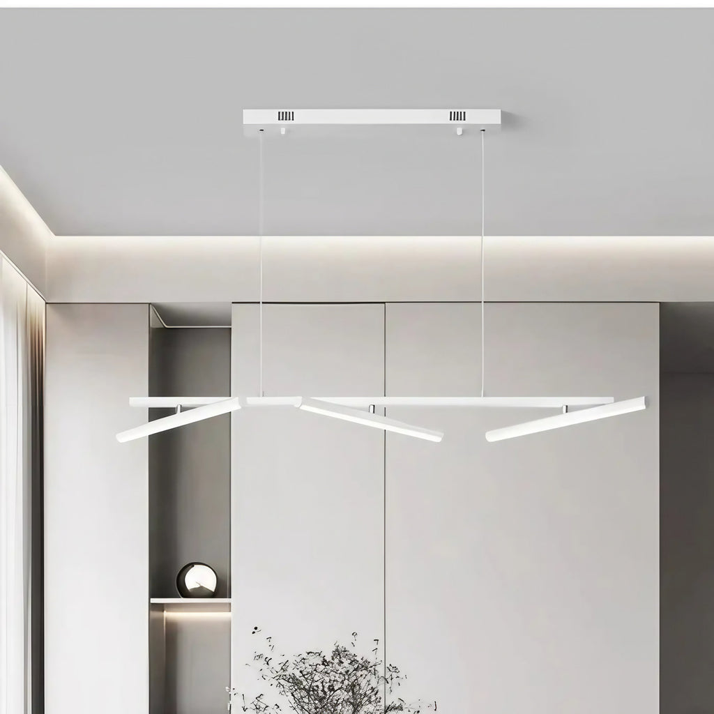 Suspension linéaire design, noire ou blanche, pour table ou îlot