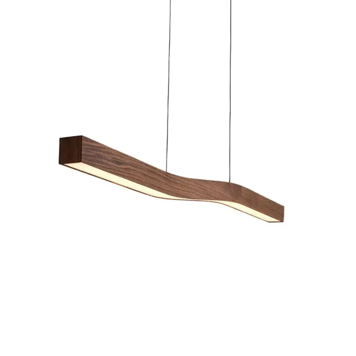 Suspension LED en bois naturel aux formes ondulées, tailles S, M