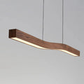 Suspension LED en bois naturel aux formes ondulées, tailles S, M