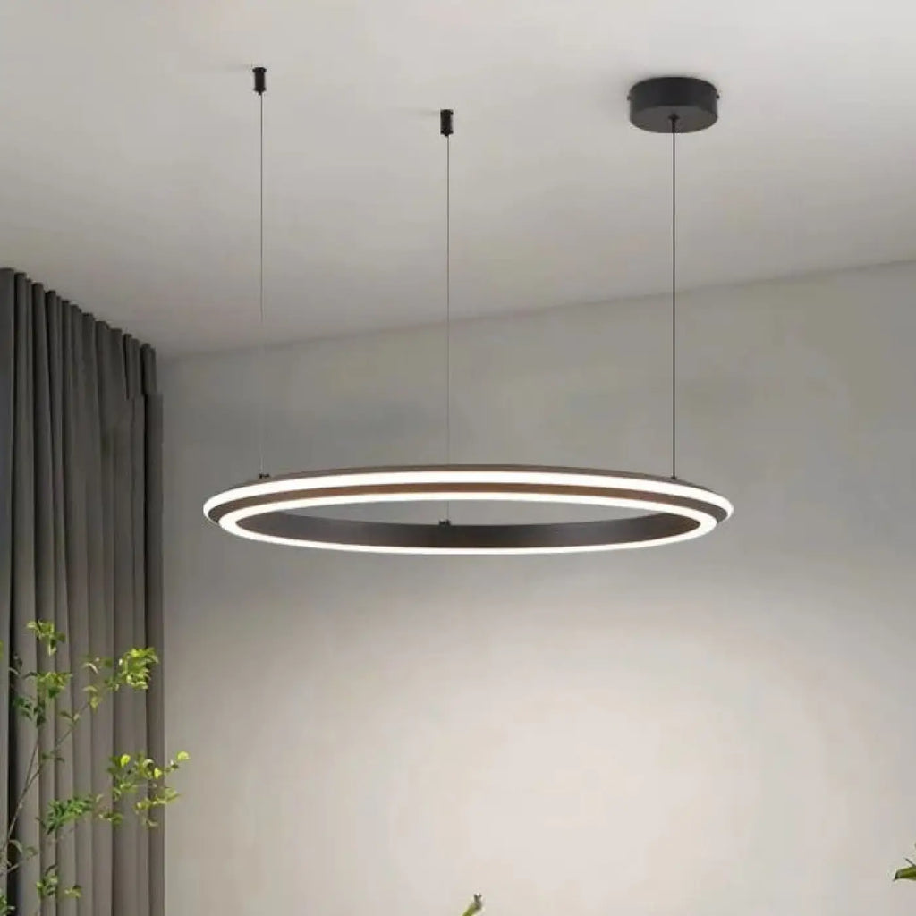 Suspension LED ronde moderne, noir, blanc ou rose, noir