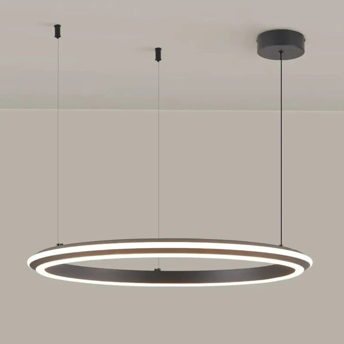 Suspension LED ronde moderne, noir, blanc ou rose