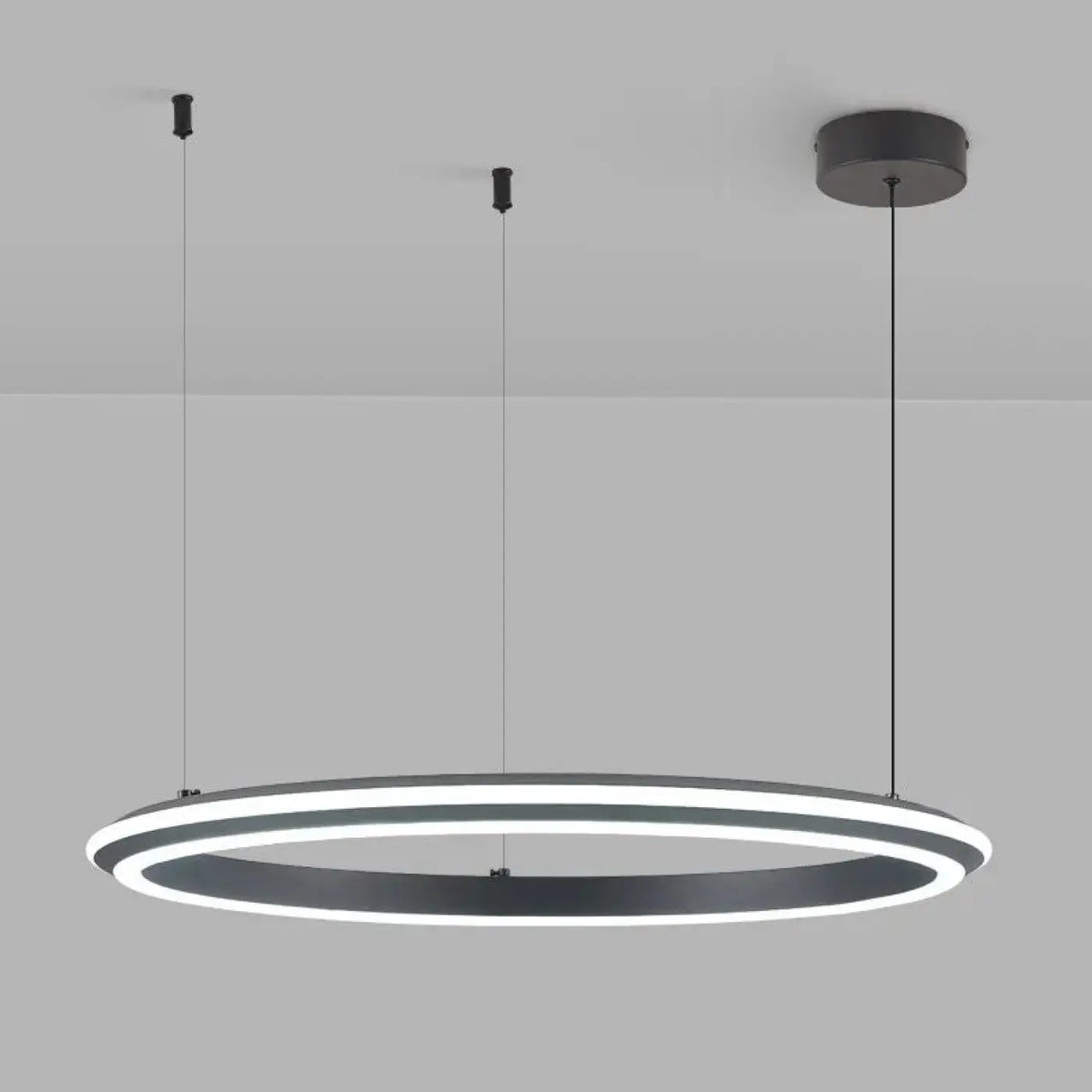 Suspension LED ronde moderne, noir, blanc ou rose, noir