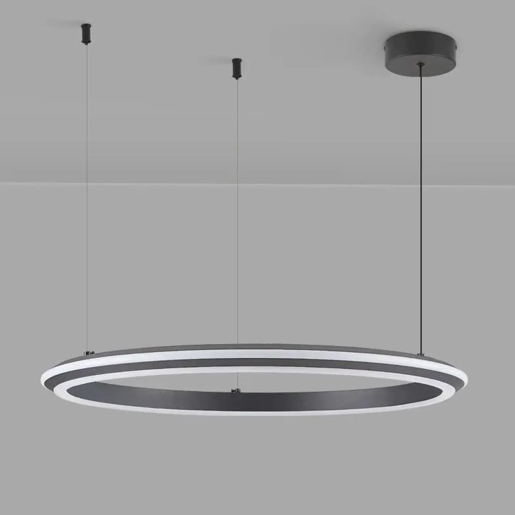 Suspension LED ronde moderne, noir, blanc ou rose