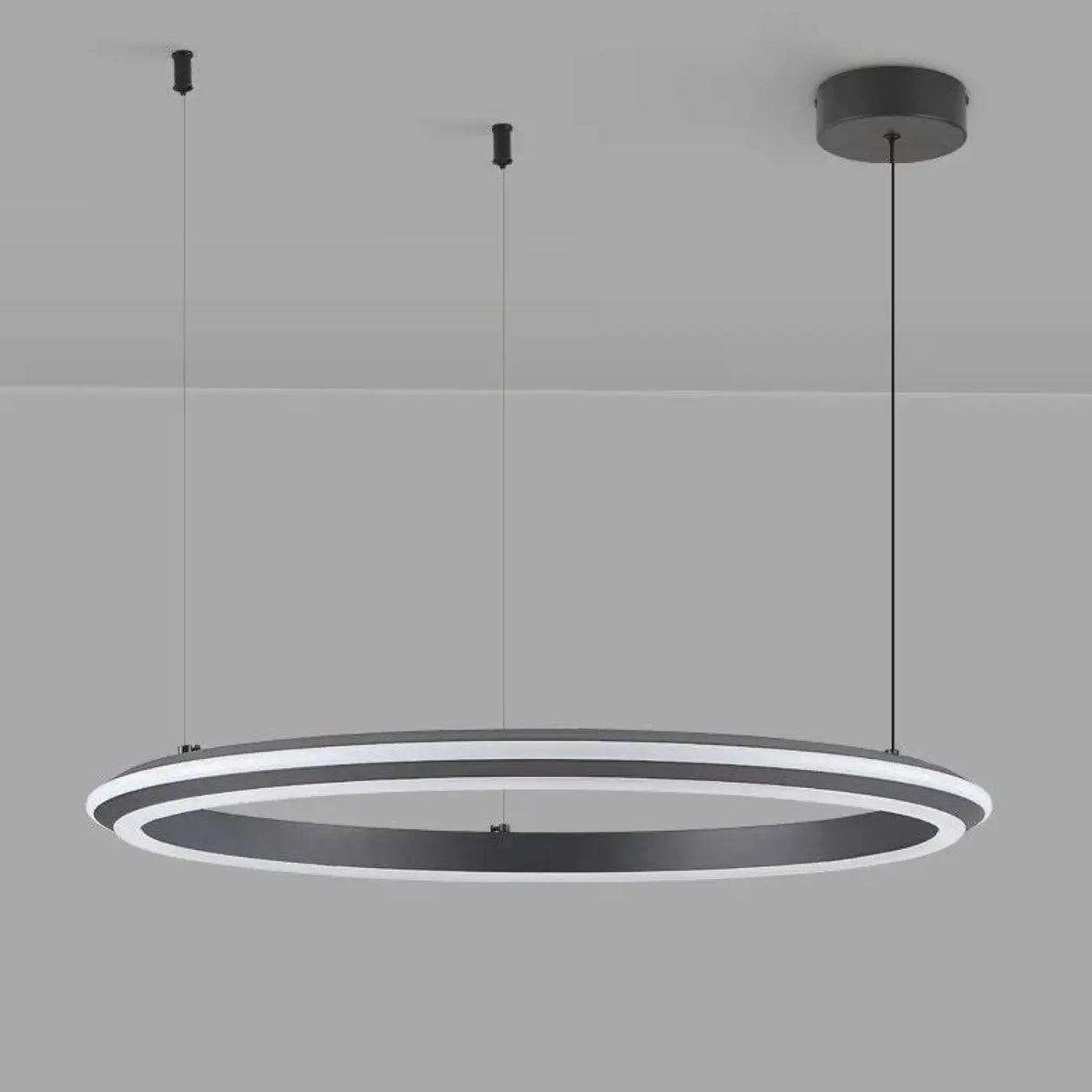 Suspension LED ronde moderne, noir, blanc ou rose