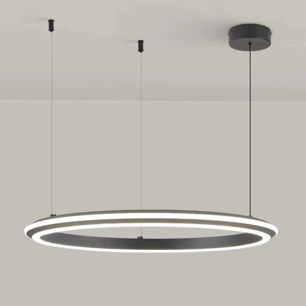 Suspension LED ronde moderne, noir, blanc ou rose
