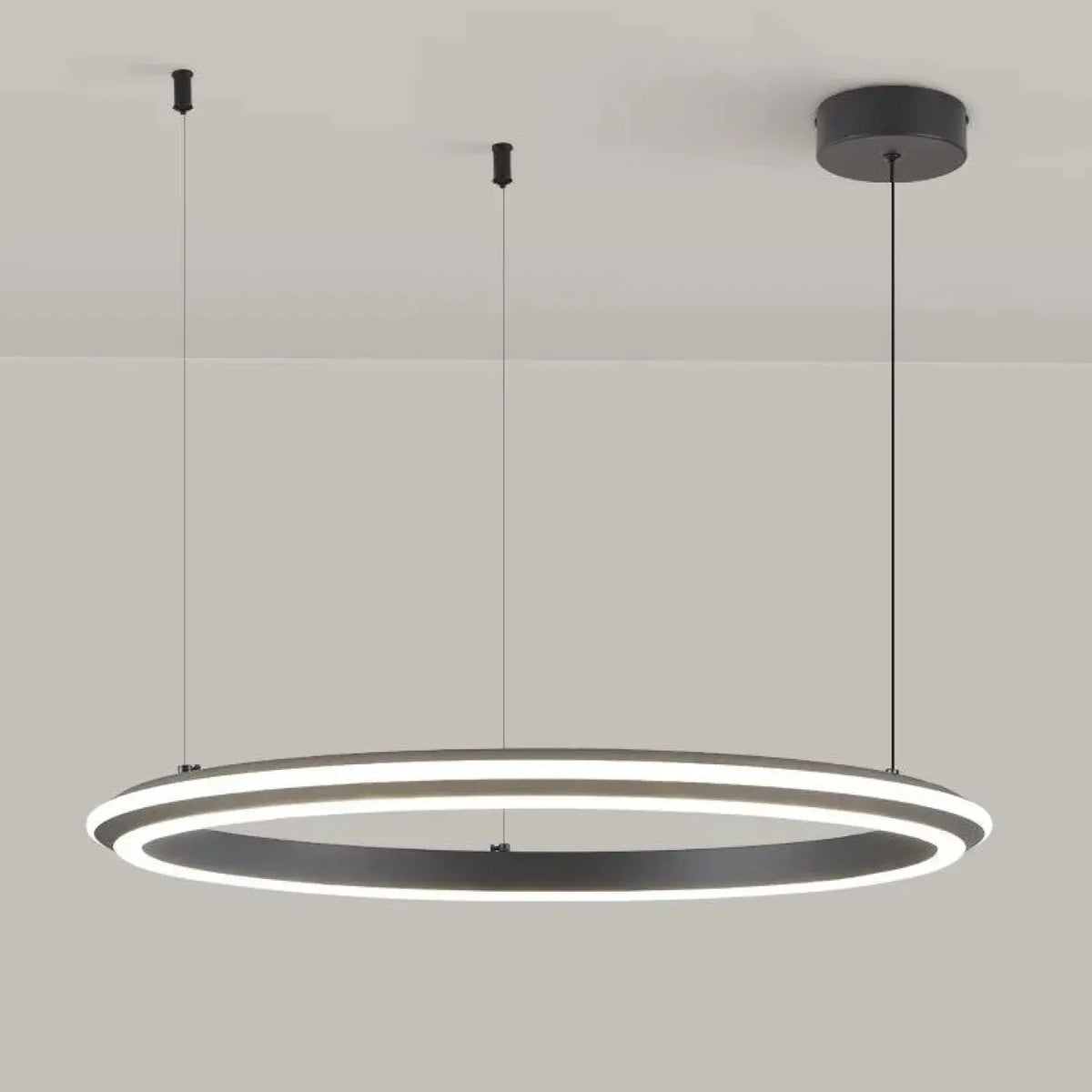 Suspension LED ronde moderne, noir, blanc ou rose