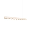 Suspension linéaire LED aux bords festonnés, 100 ou 130 cm, beige