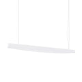 Suspension barre LED en acier aux bords arqués, 120 ou 150 cm, blanc