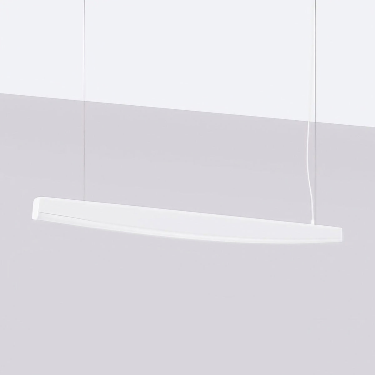 Suspension barre LED en acier aux bords arqués, 120 ou 150 cm