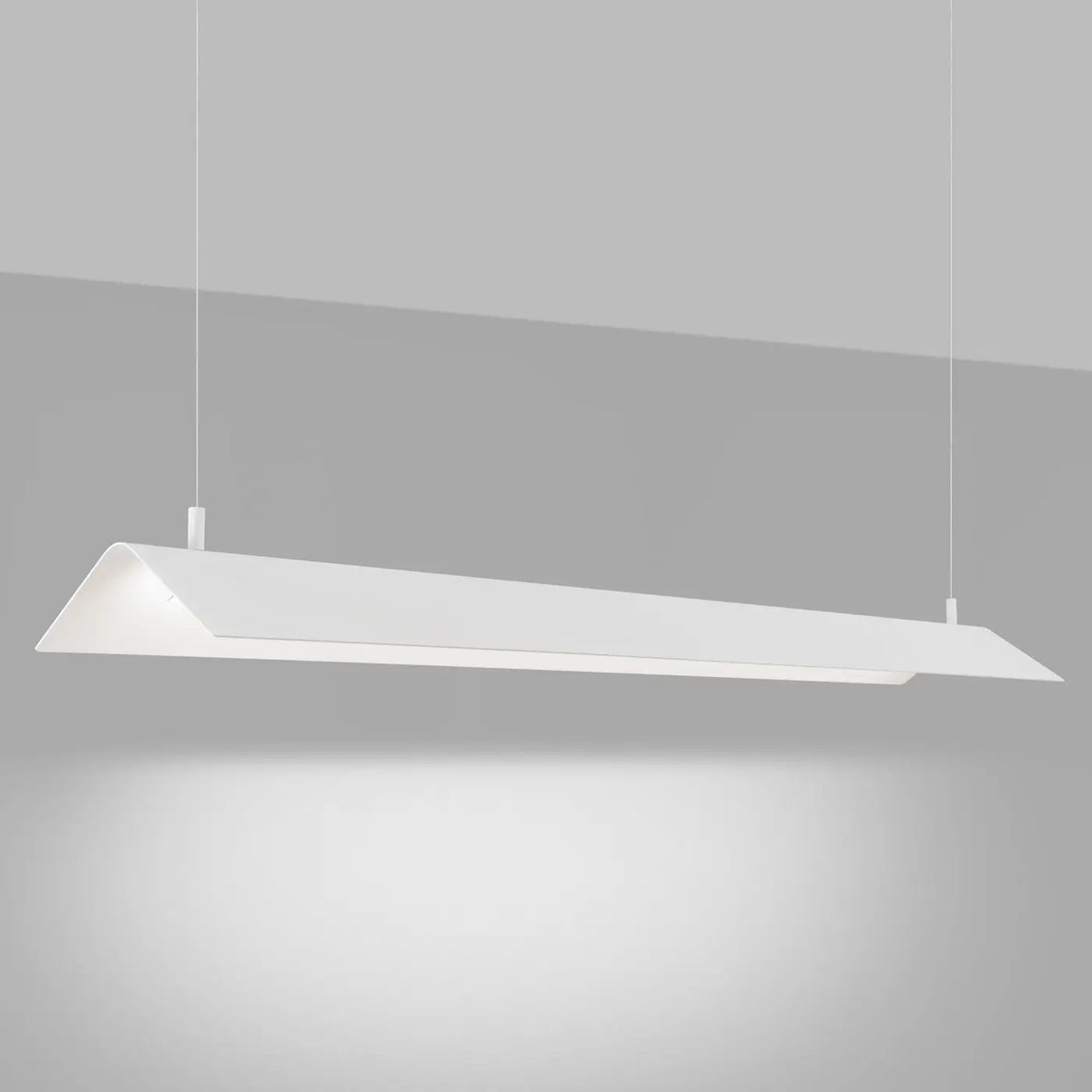 Suspension linéaire LED en tôle d'acier pliée, 24 W, 150 cm
